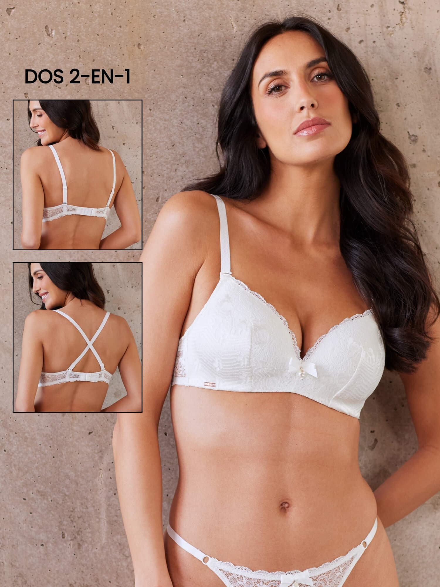 Soutien gorge à coques fines sans armatures FAME Ivoire Bonnets BCD