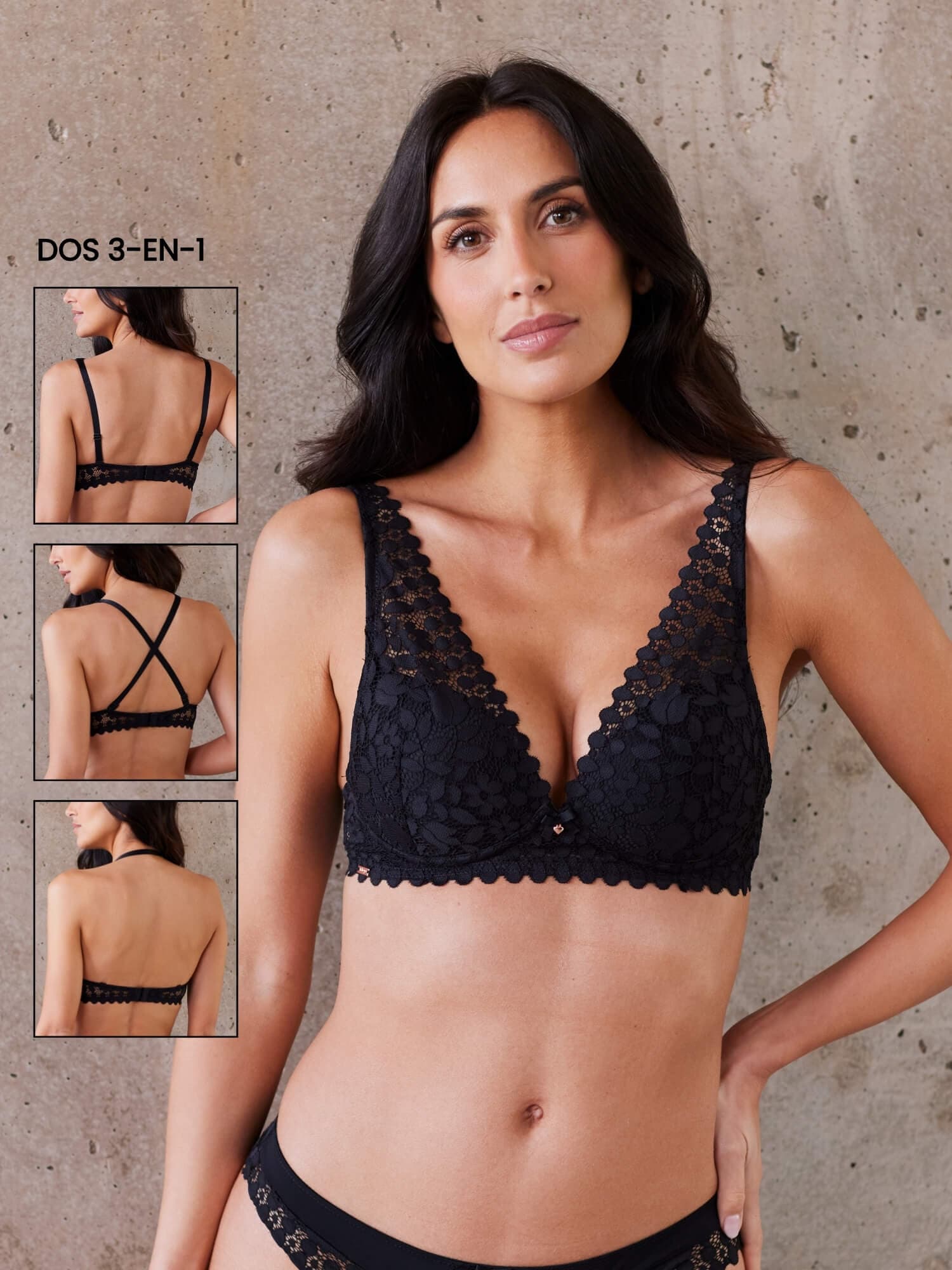 Soutien-gorge à Coques Fines sans Armatures BCDE DREAM Noir