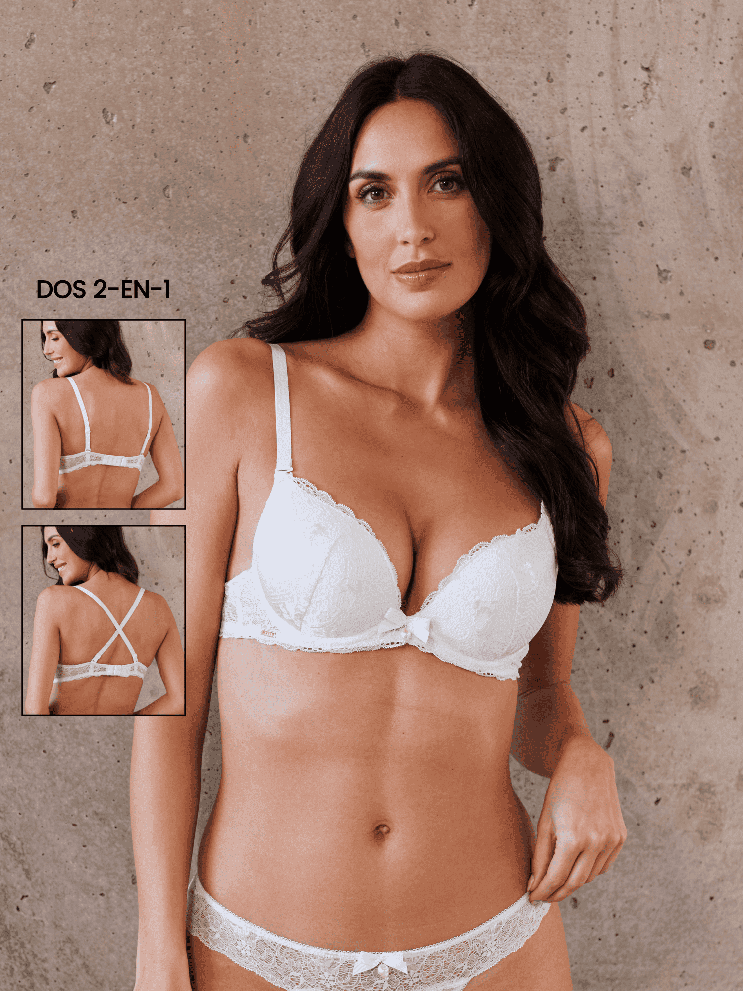 Soutien-gorge Push-up amovible FAME Ivoire Bonnets BC